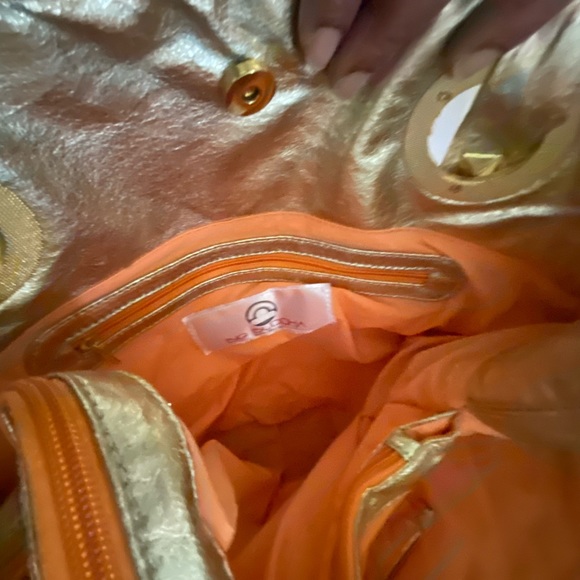 Big Buddha Peach Tote bag with gold trim - Picture 10 of 11